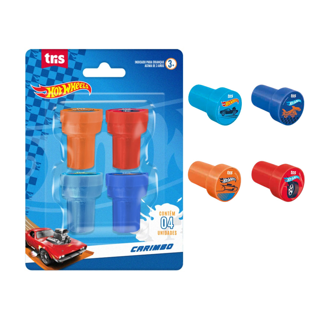 CARIMBO AUTOTINTADO HOT WHEELS CARTELA 4 UNIDADES TRIS Shopee Brasil