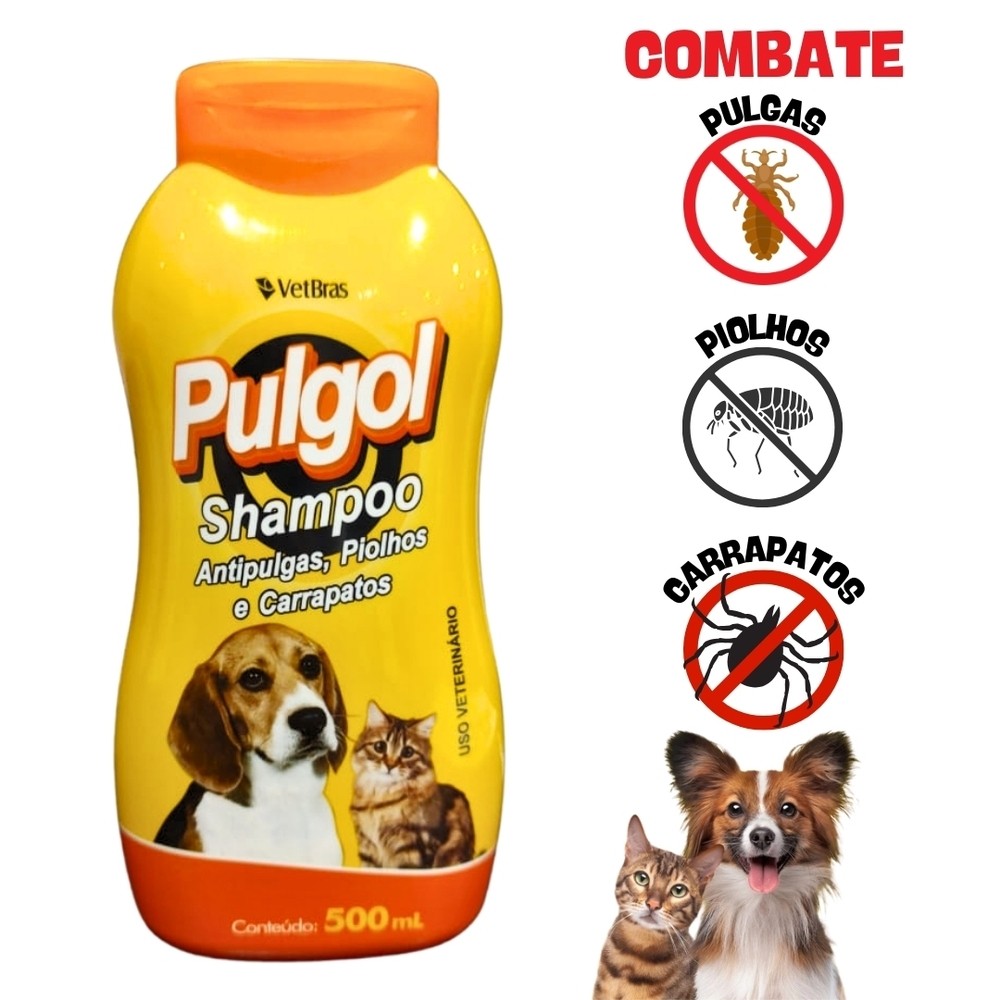 Shampoo Cães Gato Antipulgas Carrapatos Piolhos Pulgol 500ml Shopee