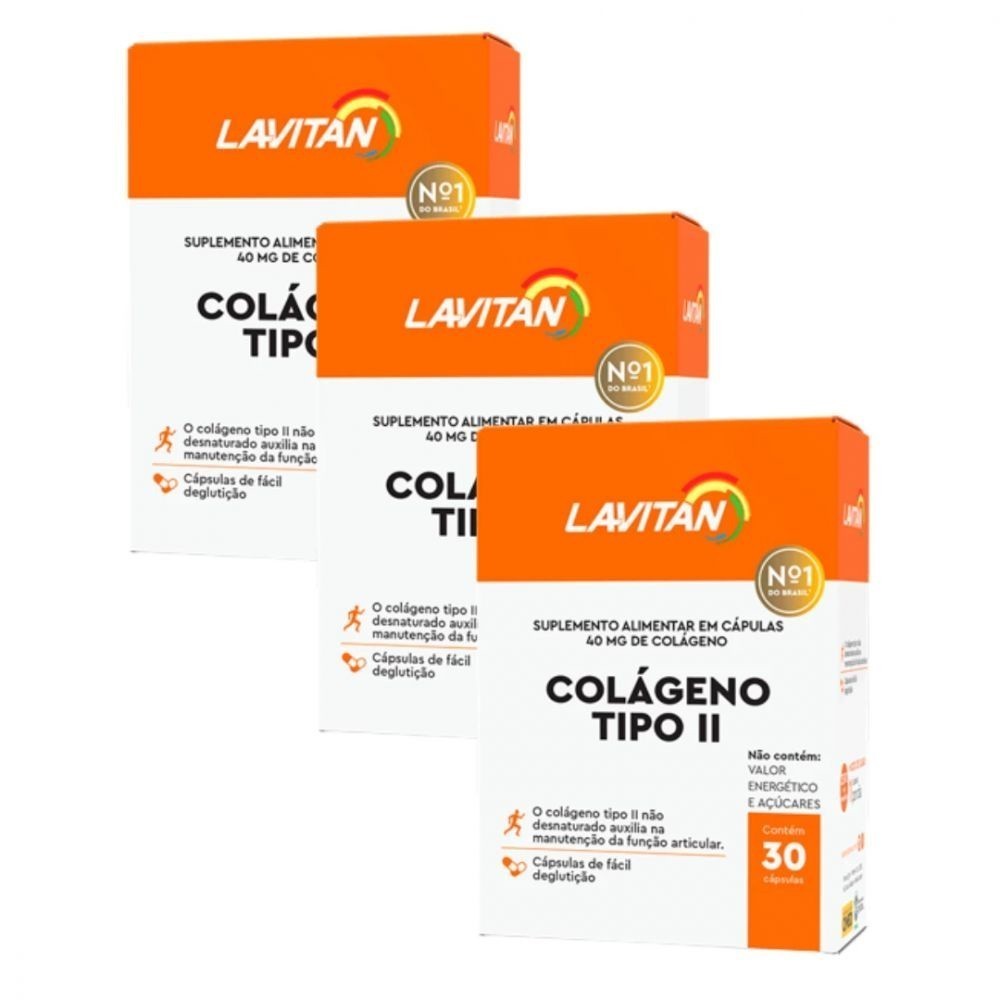 Colageno Tipo 2 Lavitan Cimed 40mg 30 Cápsulas Kit 3 Shopee Brasil