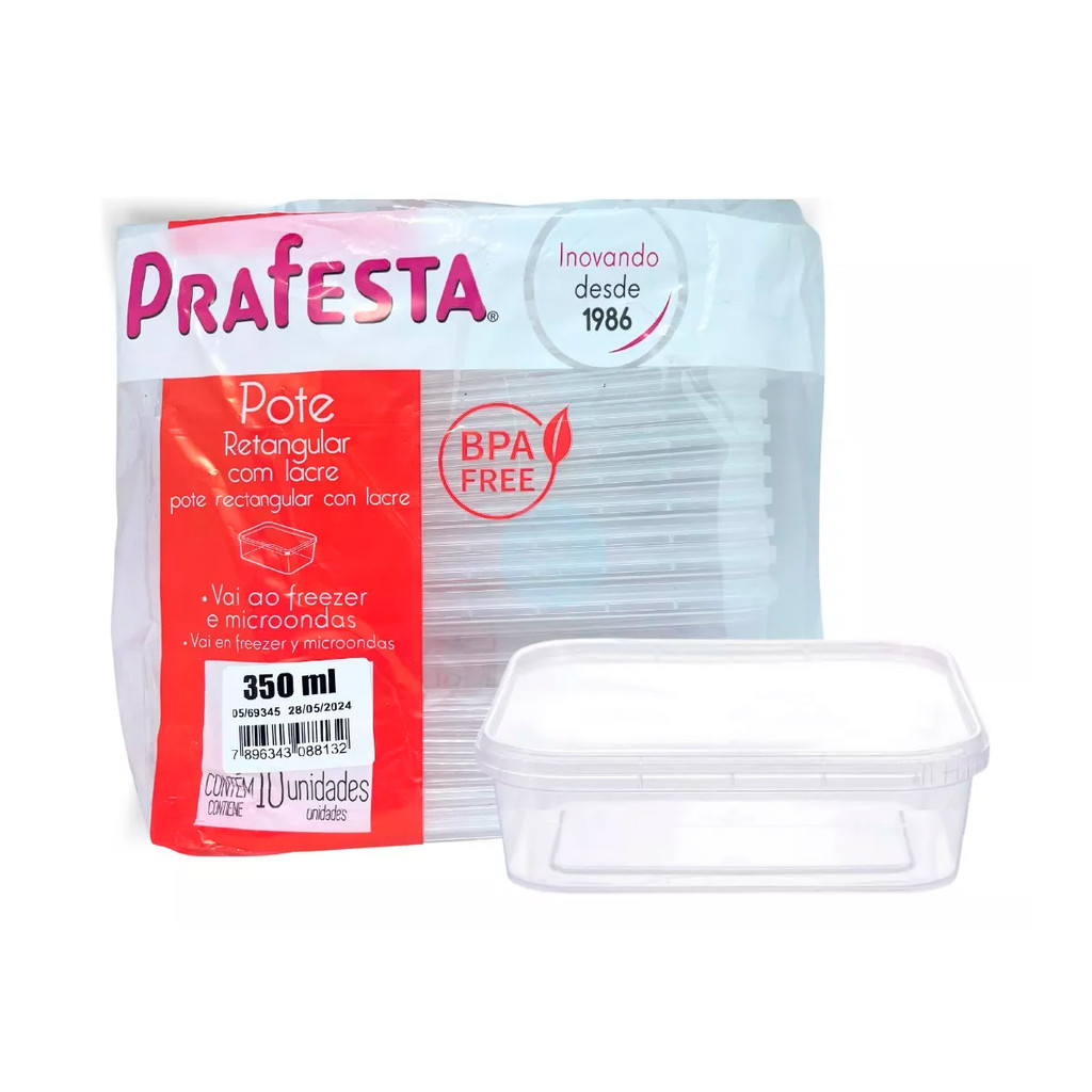 Marmita Pote Retangular C Lacre Microondas Freezer Ml Shopee Brasil