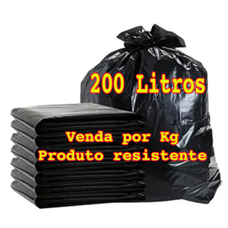 Kit 04 Kgs Saco de Lixo Reforçado 200 Litros Preto 04 Kg Shopee