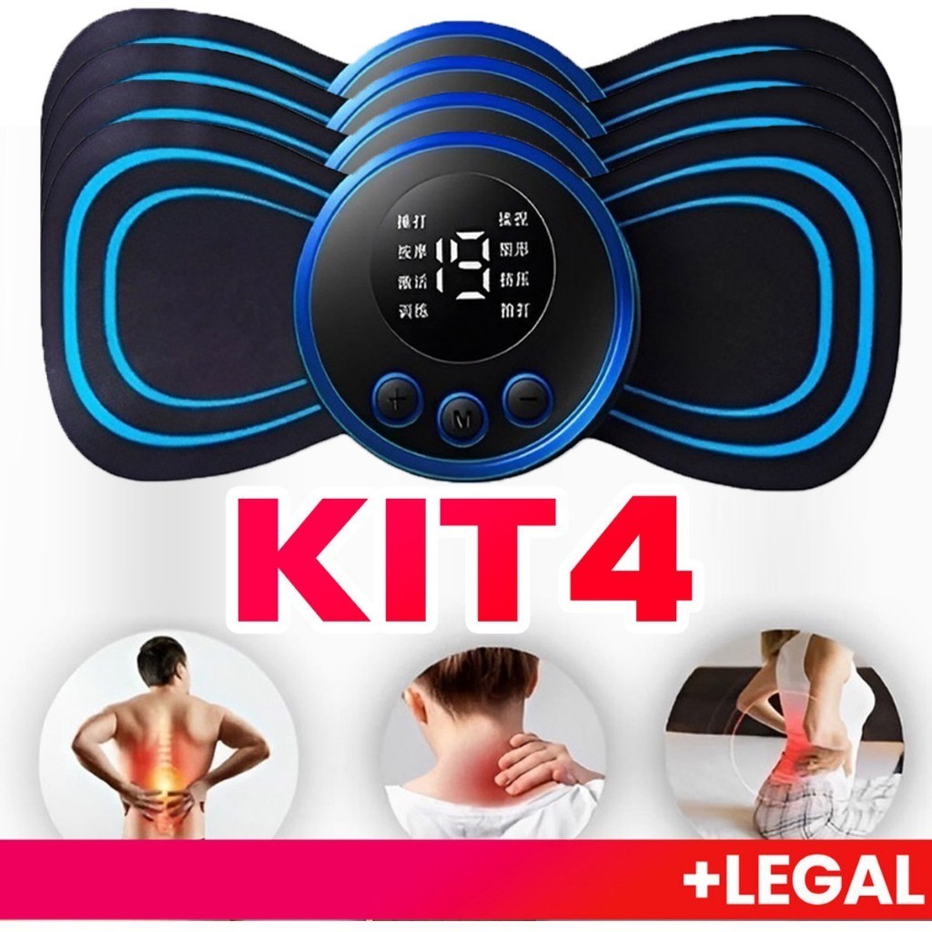 KIT Mini Massageador EMS Estimulador Elétrico De Pescoço Portátil Para