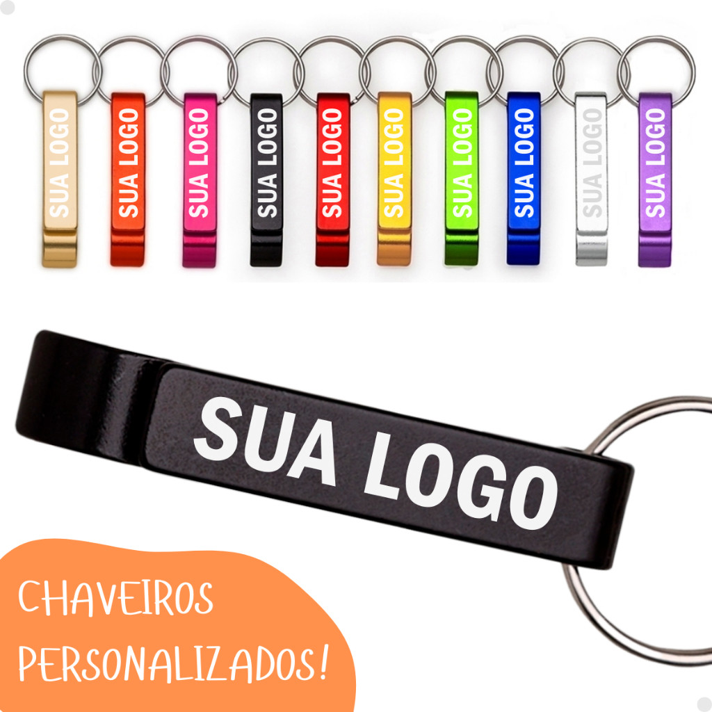 12 Chaveiros Abridor Personalizado Brinde Para Sua Empresa Marca