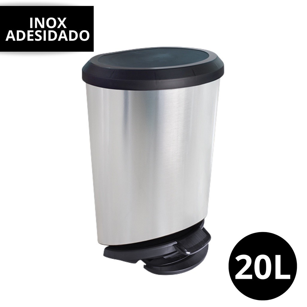 Lixeira Cesto Tipo Inox Litros Tampa Pedal Prata Shopee Brasil