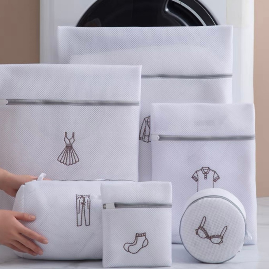 Kit Sacos para lavar roupas P M G Protetor De Lingerie Roupa Íntima Tecido Papa