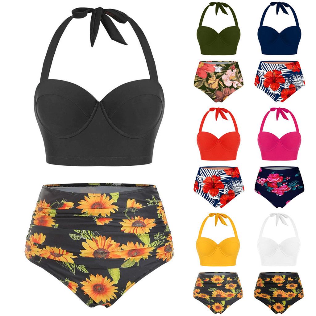 Hot Sale New Style Sexy Impresso Maiô Plus Size Biquíni Divisão Das