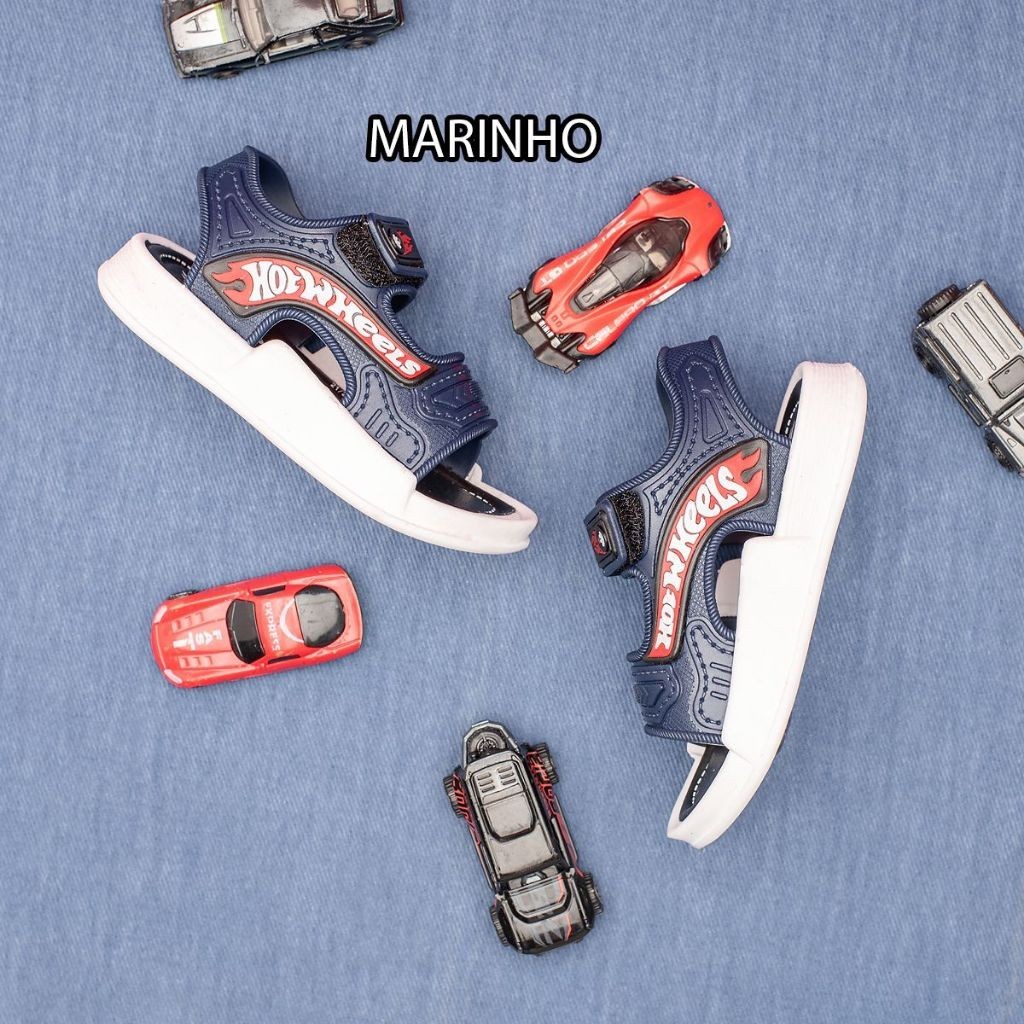 Sandalia Infantil Masculina Sapato Menino Papete Hot Wheels Casual