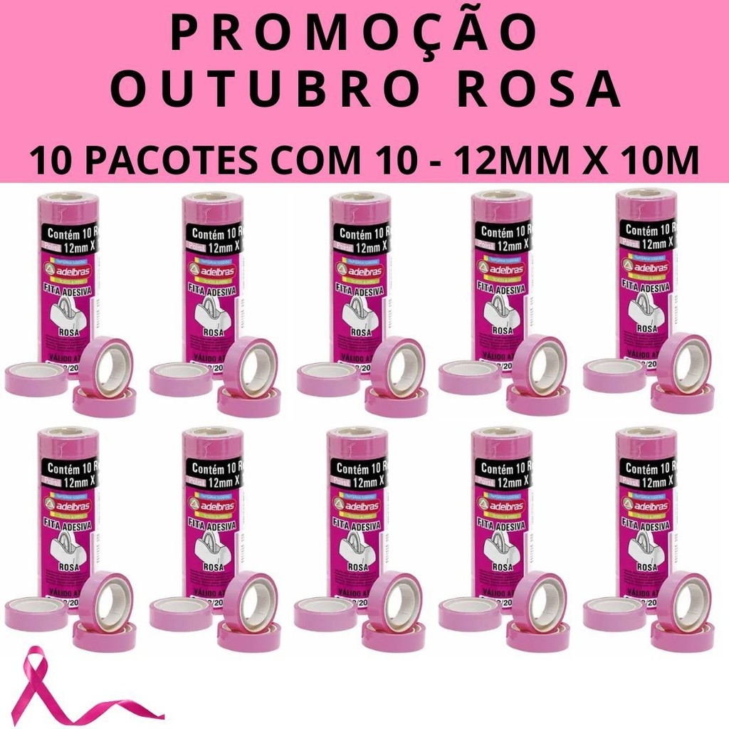 Kit Fita Adesiva Mm X M Rosa C Adelbras Shopee Brasil