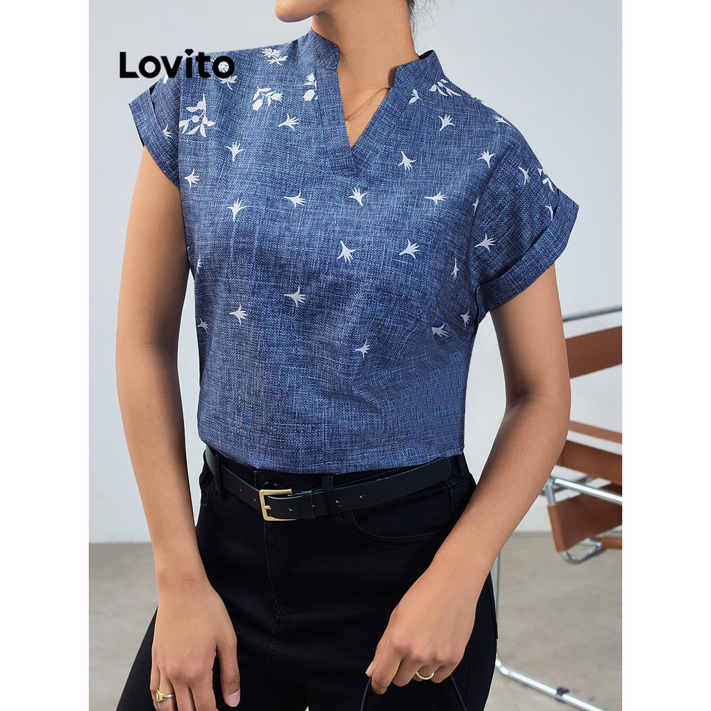 Lovito Blusa Casual Ditsy Estampa Floral Para Mulheres LBL14224