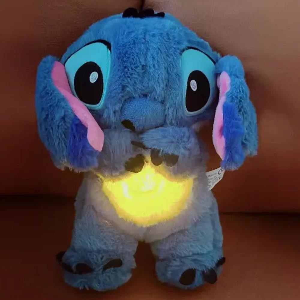 32CM Disney Stitch Pelúcia Música Iluminação Bebê Dormir Companheiro