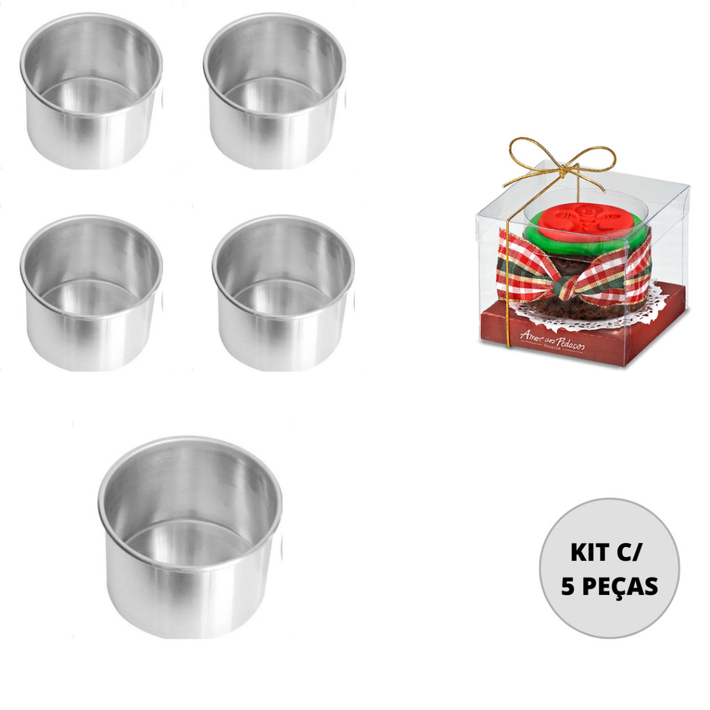 Kit Formas Redondas Para Bento Cake Bolo De Pote Fundo Fixo X