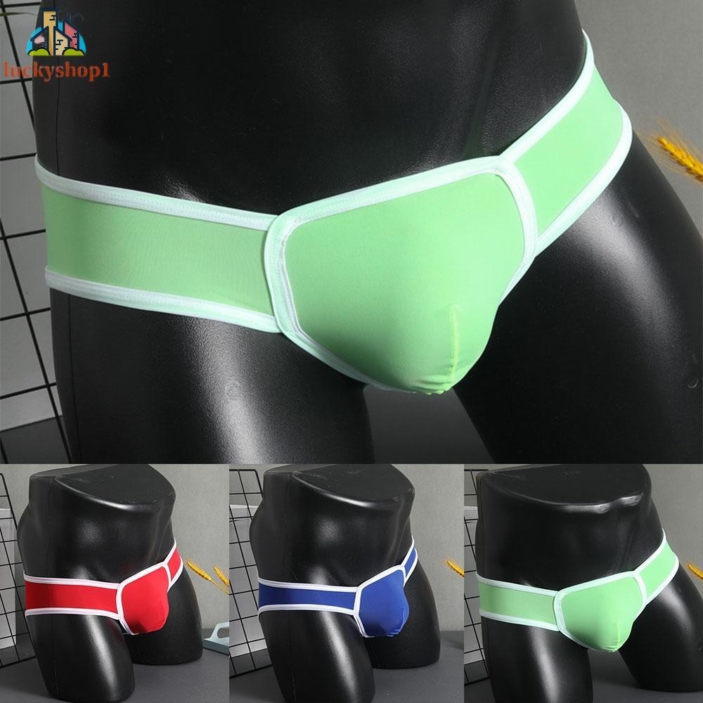 Roupa Íntima Masculina Ice Silk Sexy Thong Lingerie De Cintura Baixa