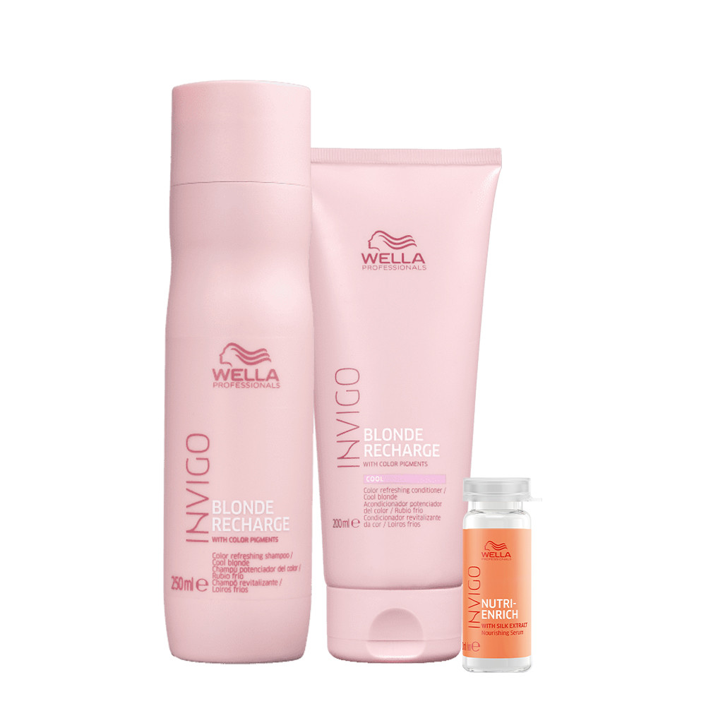 Kit Wella Professionals Blonde Recharge Shampoo Condicionador E Ampola Nutri Enrich Produtos