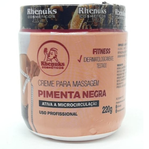 Creme Para Massagem Pimenta Negra 200g Rhenuks Shopee Brasil