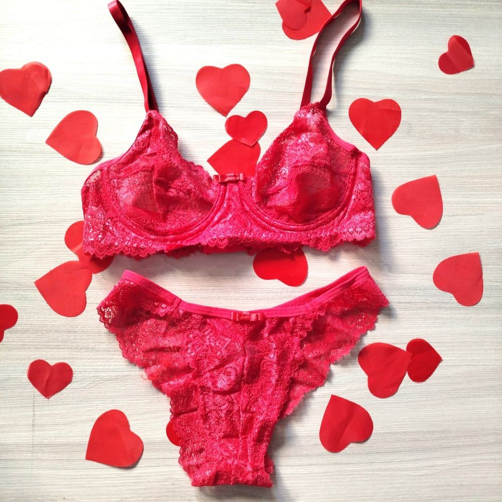 Conjunto Lingerie Sem Bojo Sexy Renda Aro P Rosa Cereja Shopee Brasil