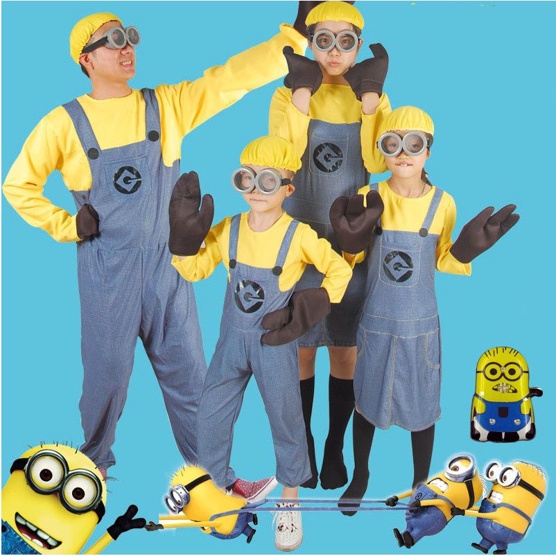 Halloween Trajes Infantis E Adultos Minions Trajes Cosplay Shopee Brasil