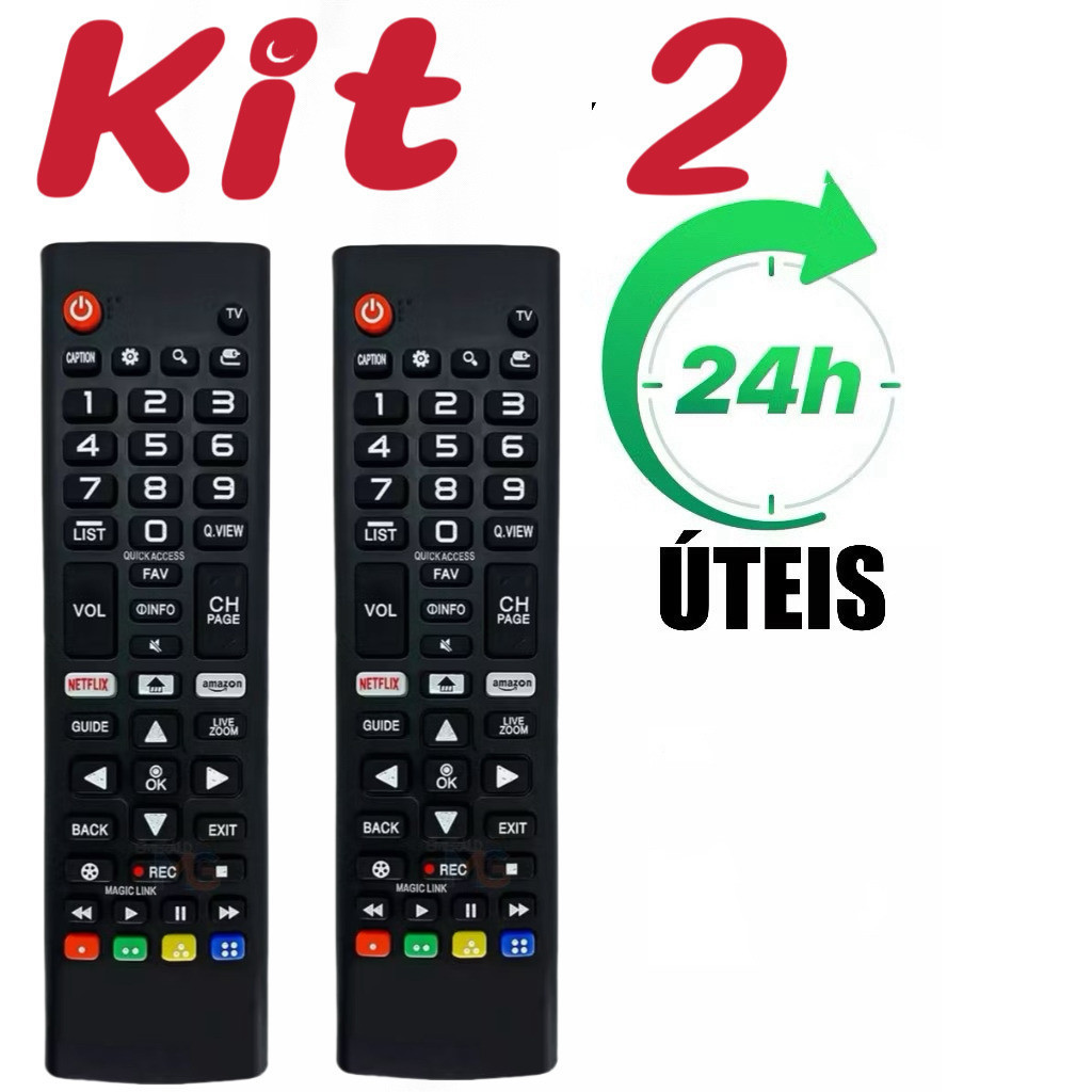 Kit Compat Vel Controle Remoto Universal Smart Tv Lg K Akb