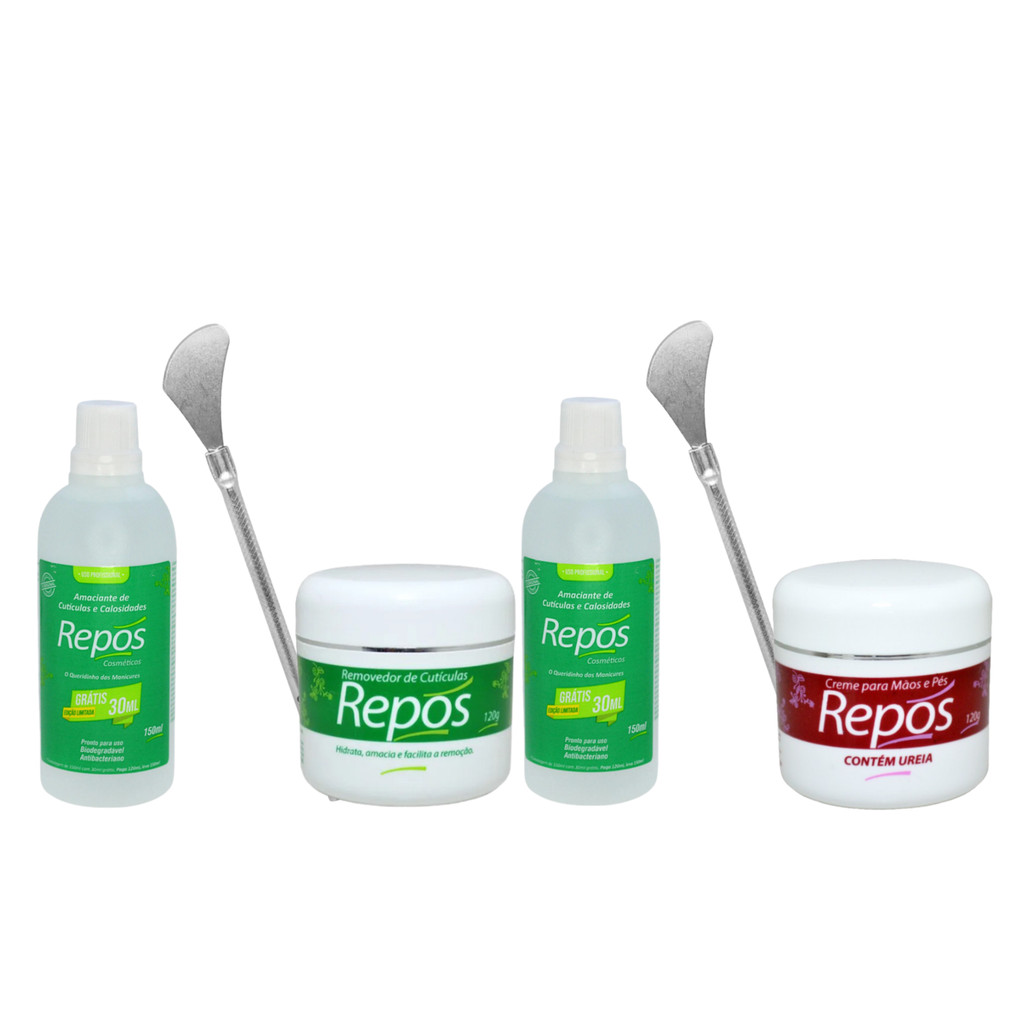 Kit Spa dos Pés Repôs Amaciante 1500ml Creme 120g Bisturi 222