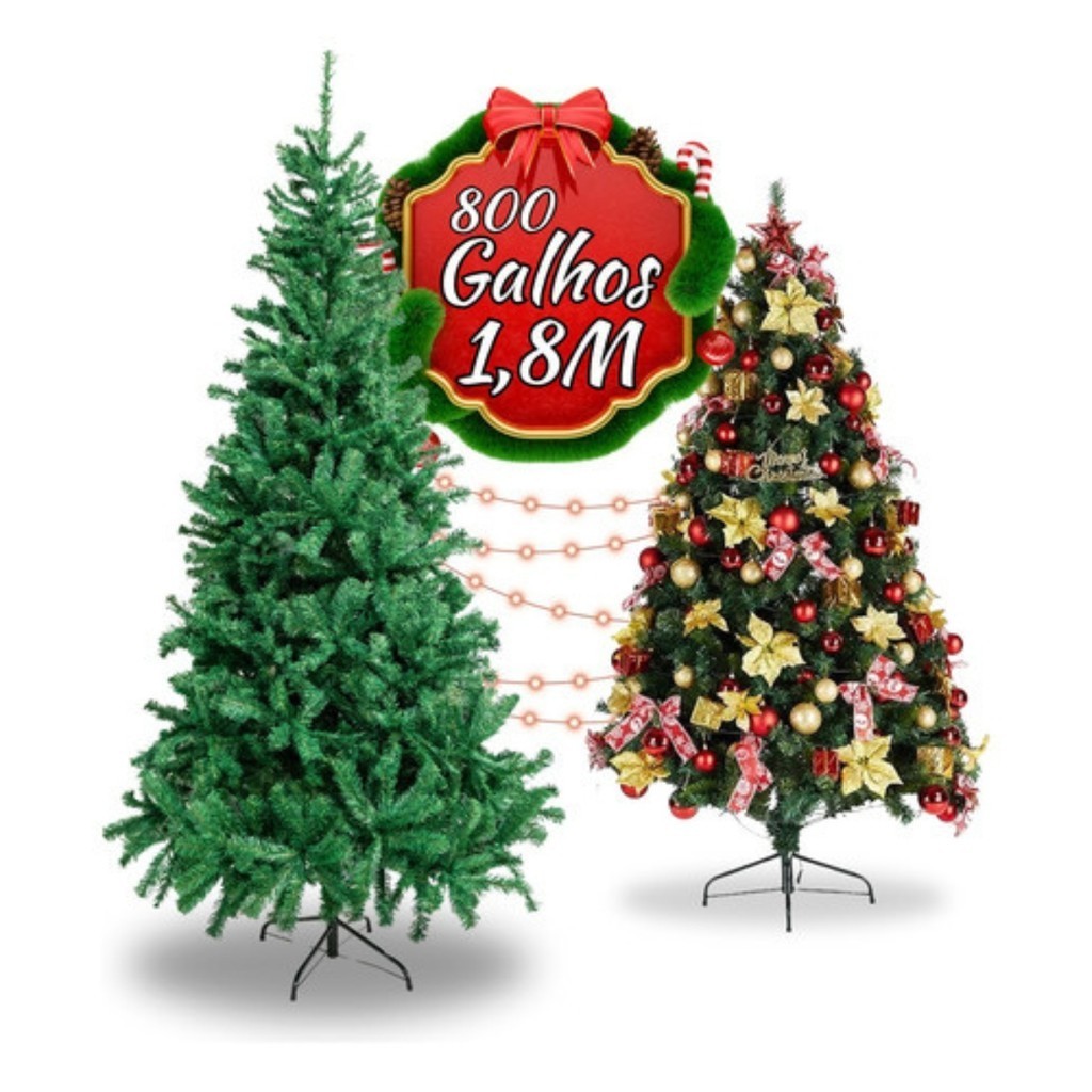 Árvore De Natal Frondosa 1 80m 800 Galhos Pinheiro Canadense Shopee