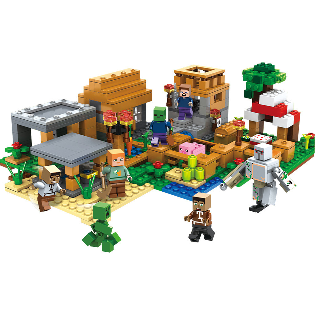 Minecraft Bloco De Montar Mineworld Brinquedo Shopee Brasil