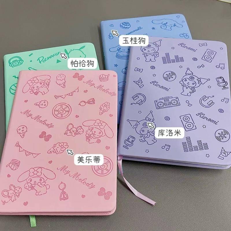 Sanrio Caderno De Couro Em Relevo PU Encadernação Cinnamoroll Kuromi My