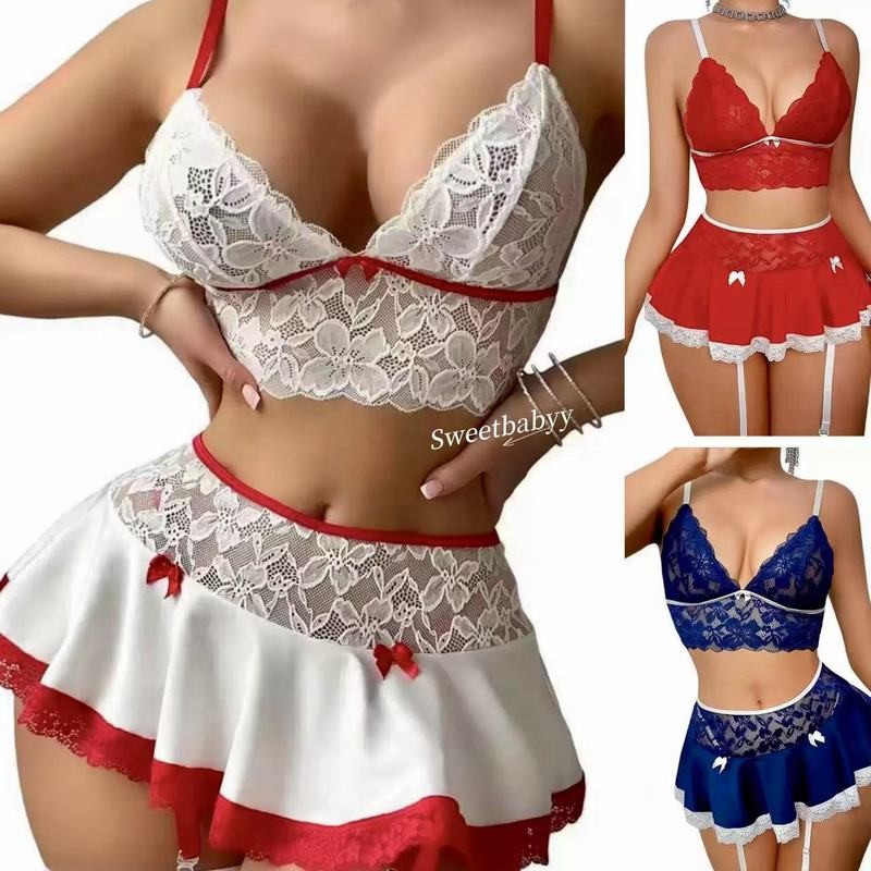 Novo produto conjunto de Lingerie sexy de renda estilo laço sexy