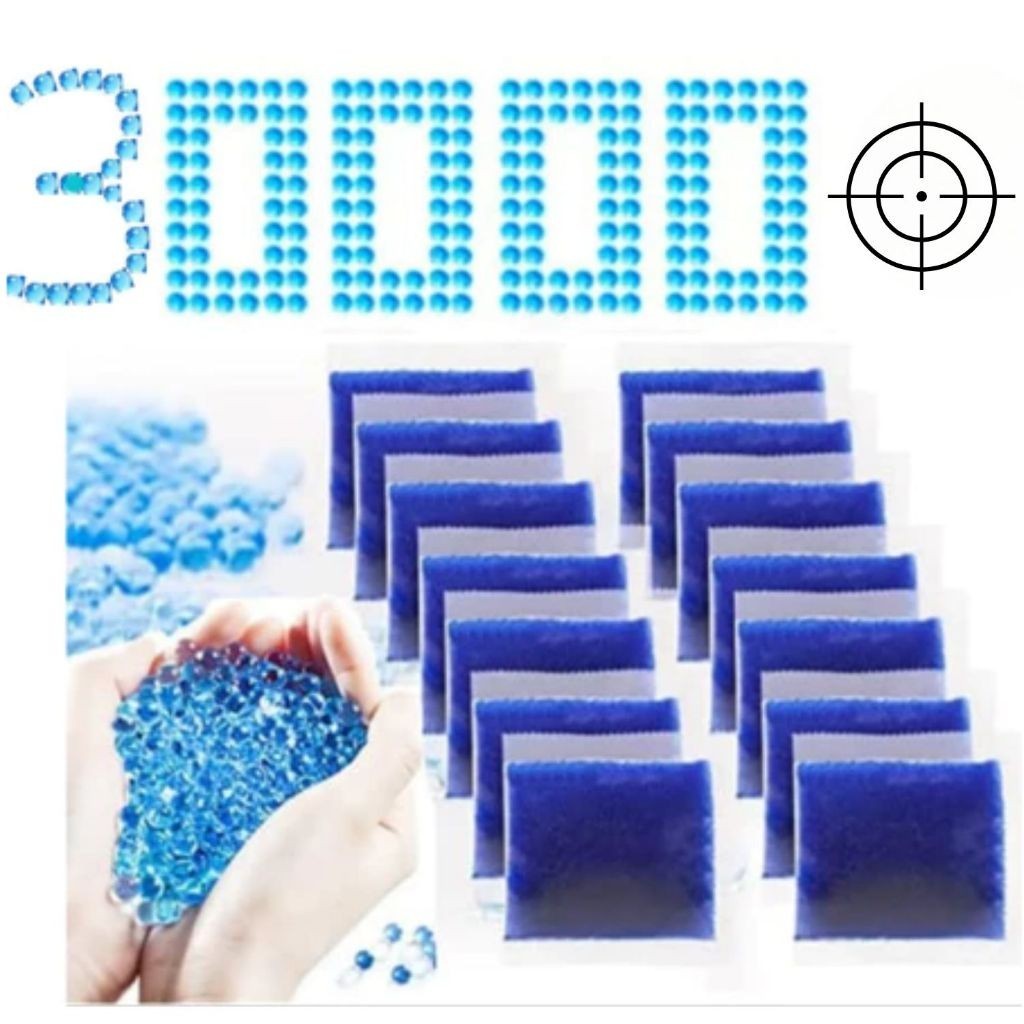 Kit Mil Bolinhas Gel Hidrogel Azul Mm Bolas Orbeez Cristal