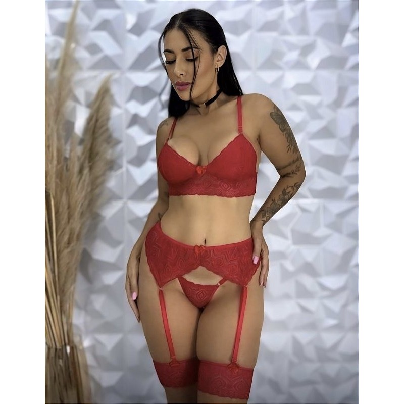Conjunto De Lingerie Cinta Liga Shopee Brasil
