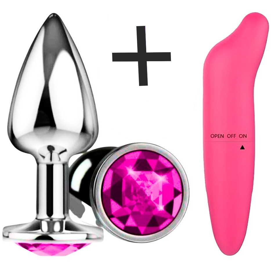 Plug Anal Joia Aço Vibrador Ponto G Kit Promocional Sexy Shop