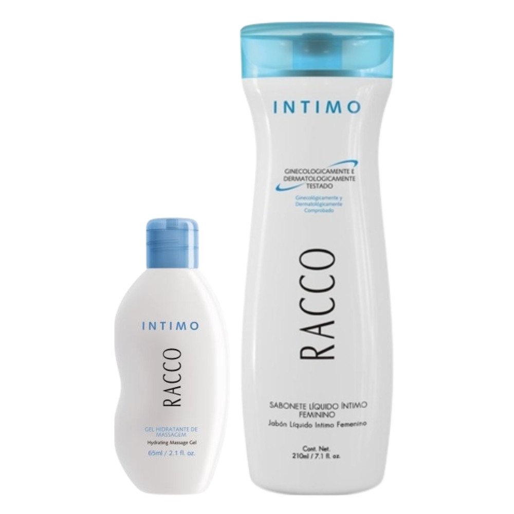 Kit Íntimo Feminino Racco Sabonete 210mL Gel Hidratante de Massagem