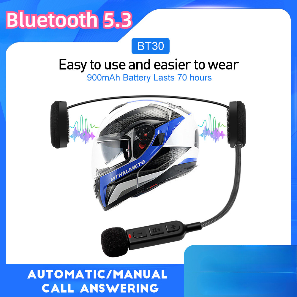 BT30 Motocicleta Bluetooth 5 3 Fone De Ouvido Estéreo Moto Capacete