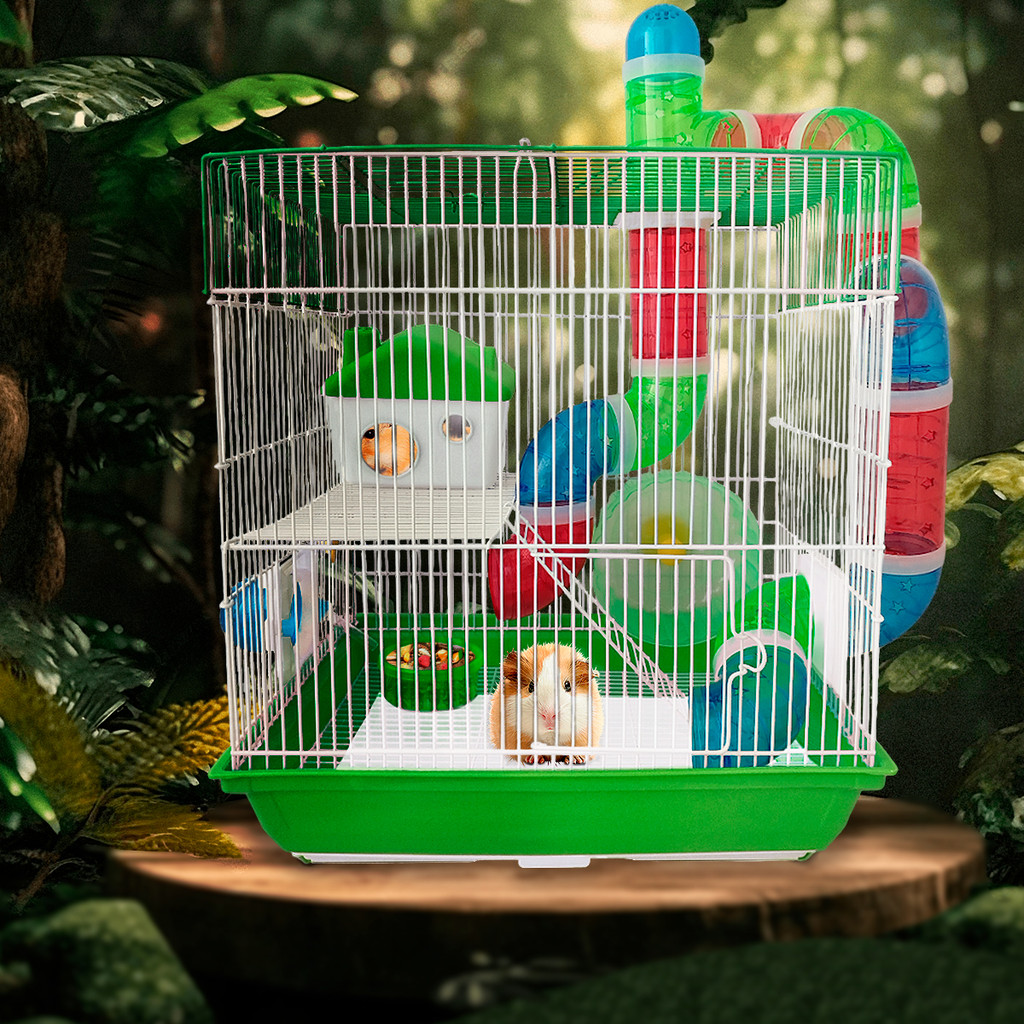 Gaiola Casa Completa Para Hamster Chinchila E Roedores Tubo