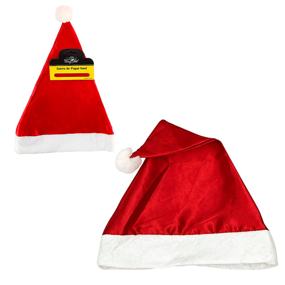 Gorro Touca De Papai Noel Linha Luxo Cetim Shopee Brasil