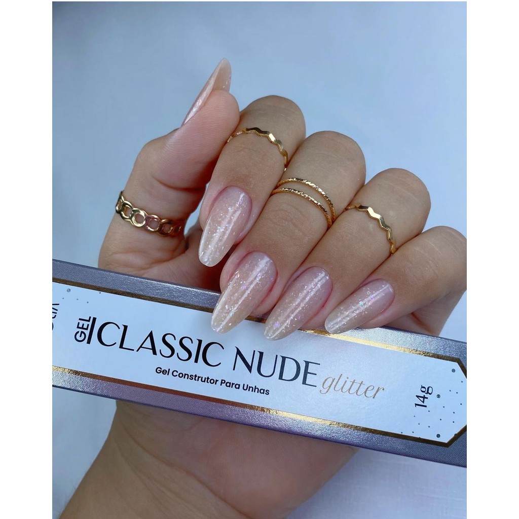 Sache Gel Classic Nude Glitter G Volia Shopee Brasil