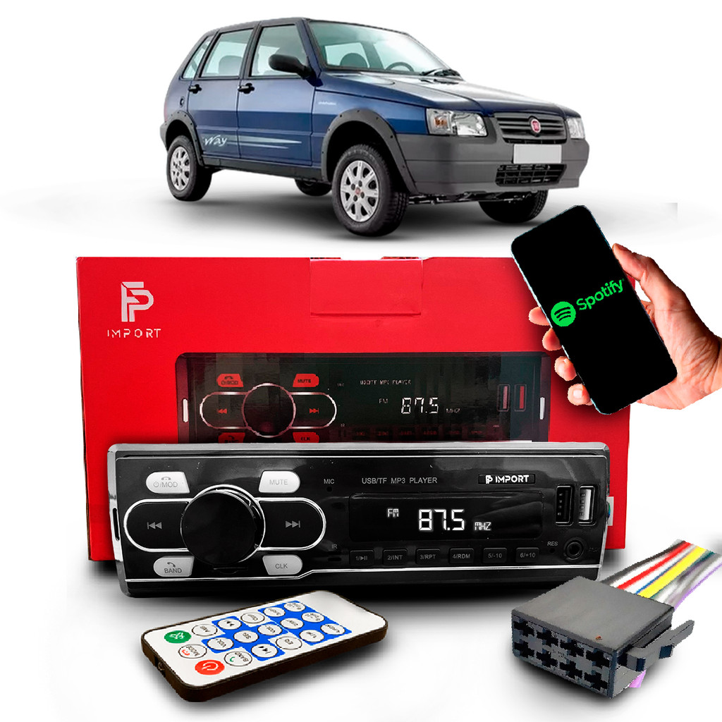 R Dio Aparelho De Som Uno Fire Mille Economy Bluetooth Radio Usb Aux Sd