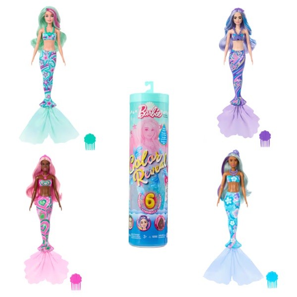 Boneca Articulada Barbie Color Reveal Sereias Fashion Sortida 6