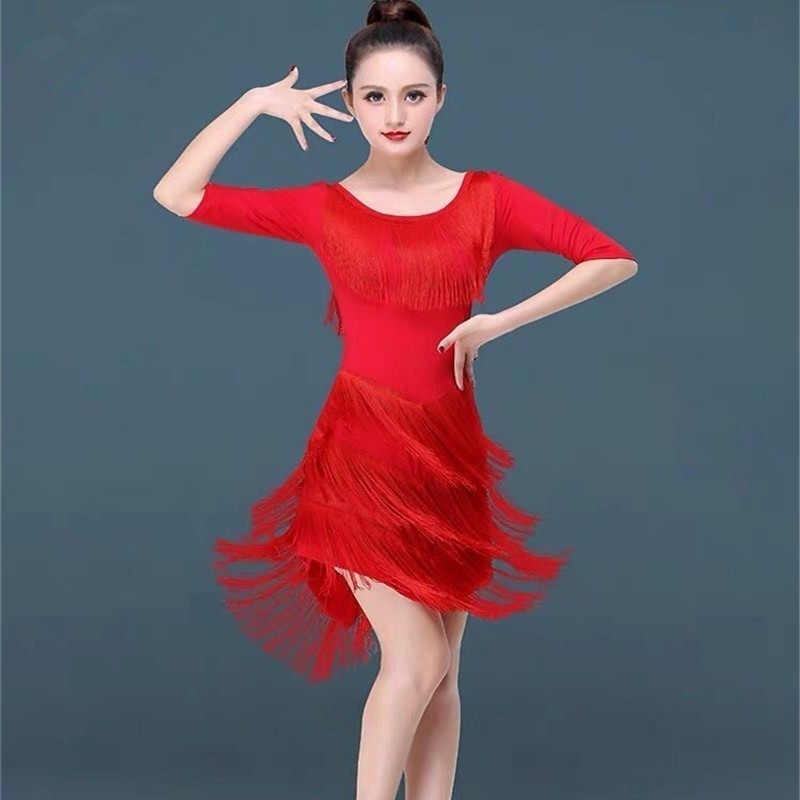 Traje de dança latina adulto feminino traje de dança desempenho prática
