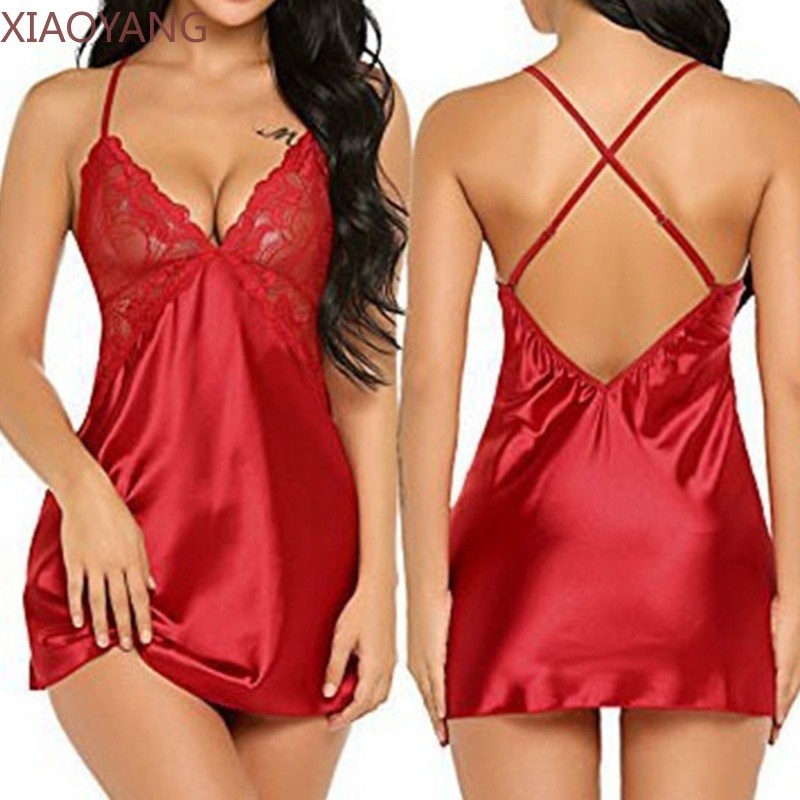 Pijama Feminino Seda Gelada Lingerie Sexy Shopee Brasil
