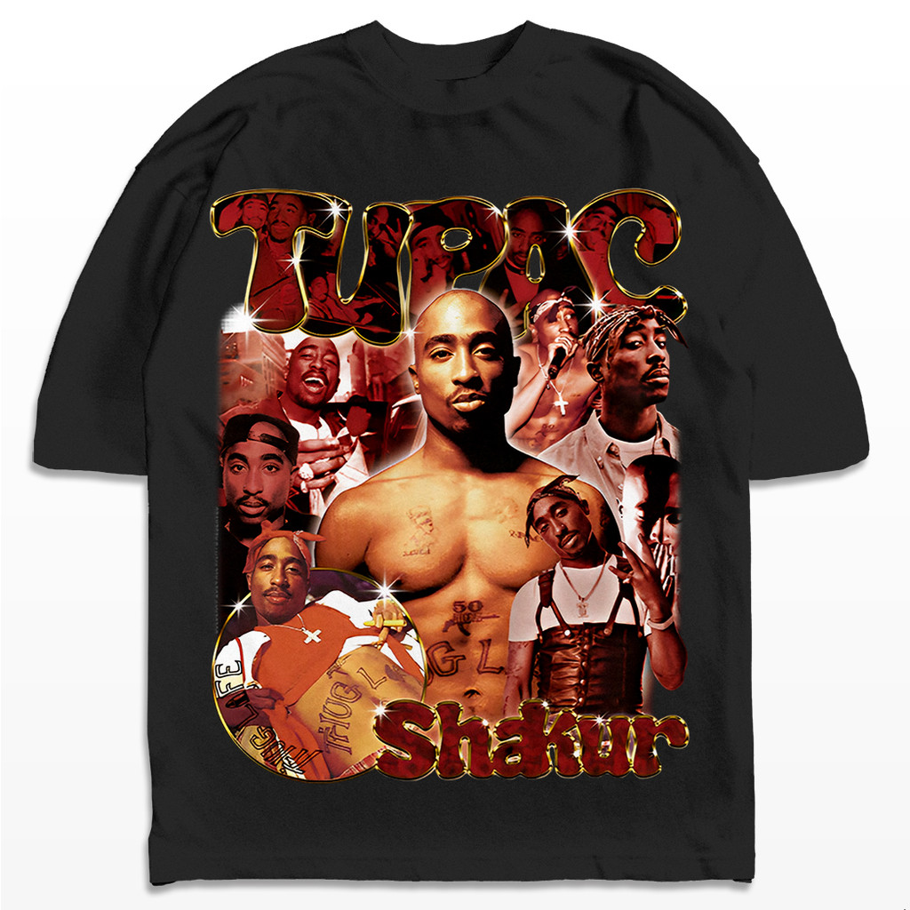 Camiseta Oversized Tupac Shakur Pac Rapper Real Gangsta Streetwear