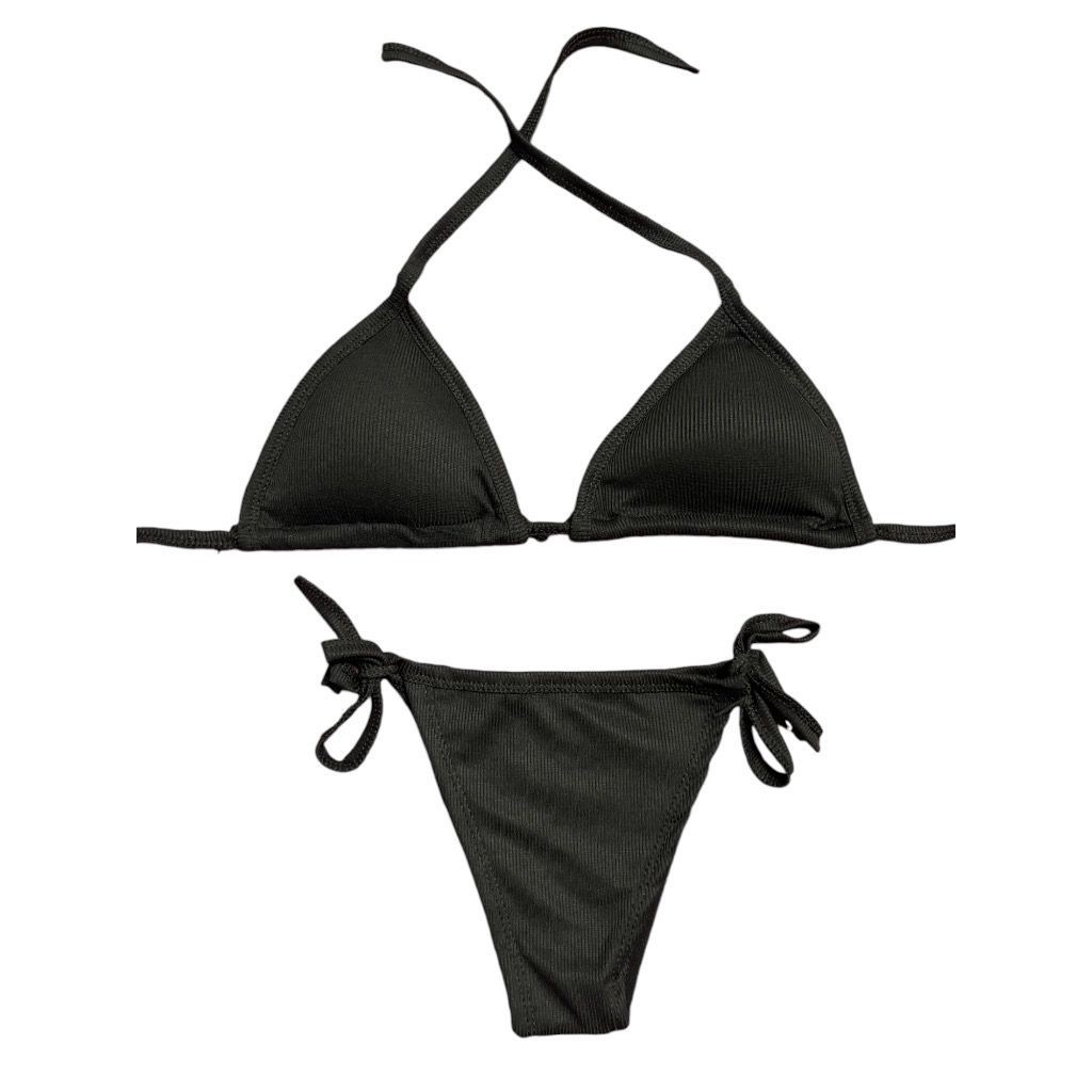 Biquini Conjunto Tecido Canelado Bojo Bikini Varias Cores Ver O Tendencia Do Ano Shopee Brasil