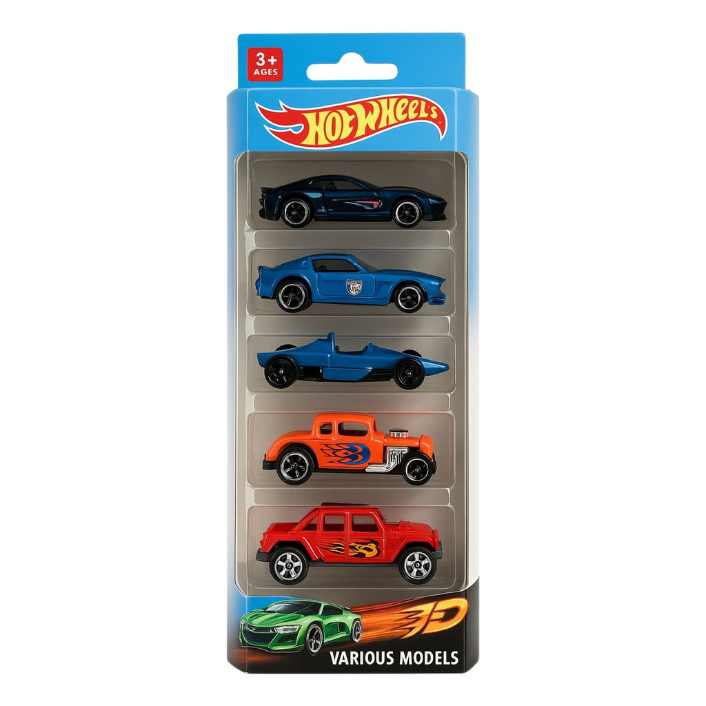 Pack 5 Carrinhos Hot Wheels Metal Original Brinquedo Coleção Mattel