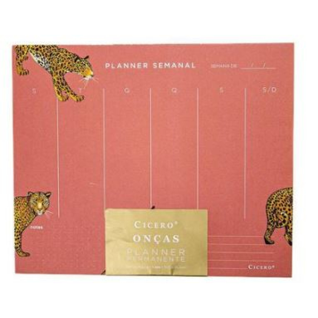 Planner Permanente Bloco Oncas Semanal Cereja Shopee Brasil