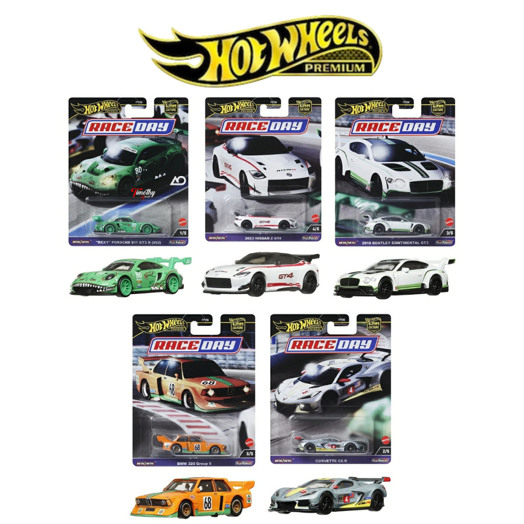 Conjunto Hot Wheels Premium Race Day 5 Unidades Cultura Automotiva