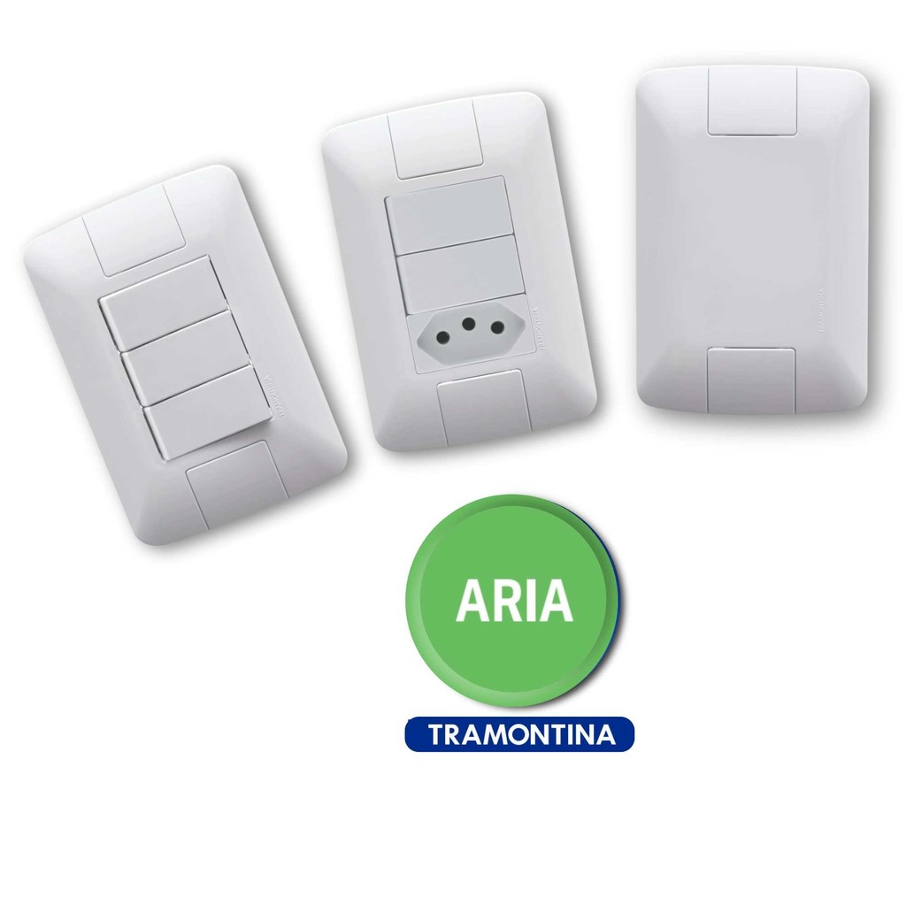 Kit Aria Tramontina Conjunto Interruptores Tomadas E Placas Shopee Brasil