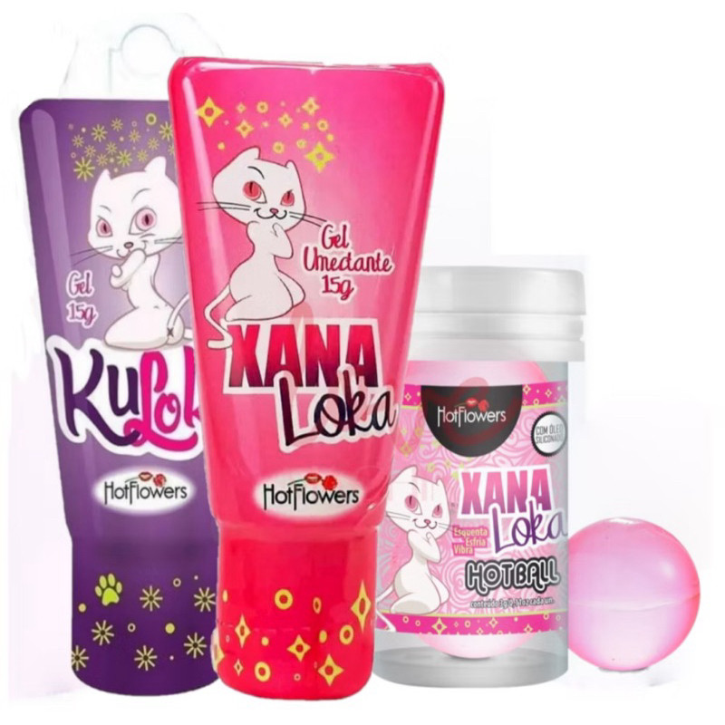 KIT Xana Loka Gel Feminino Kuloko Gel Anal Hot Ball Xana Loka