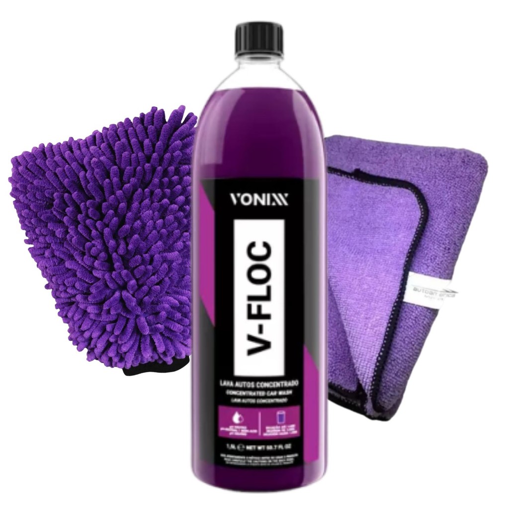 Kit Para Lavar Carro Shampoo V Floc Vonixx L Flanela Purple