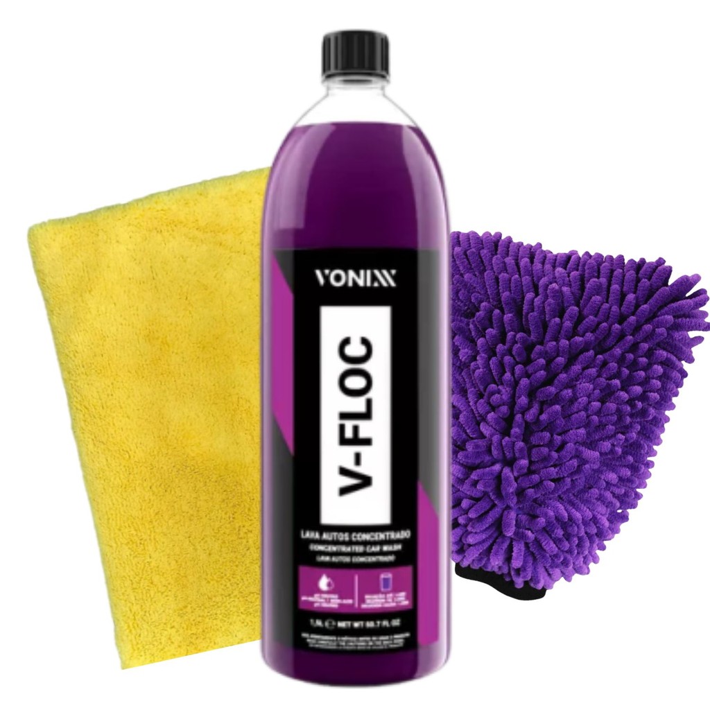 Kit Vonixx Lavar Carro Shampoo Automotivo V Floc 1 5l Flanela