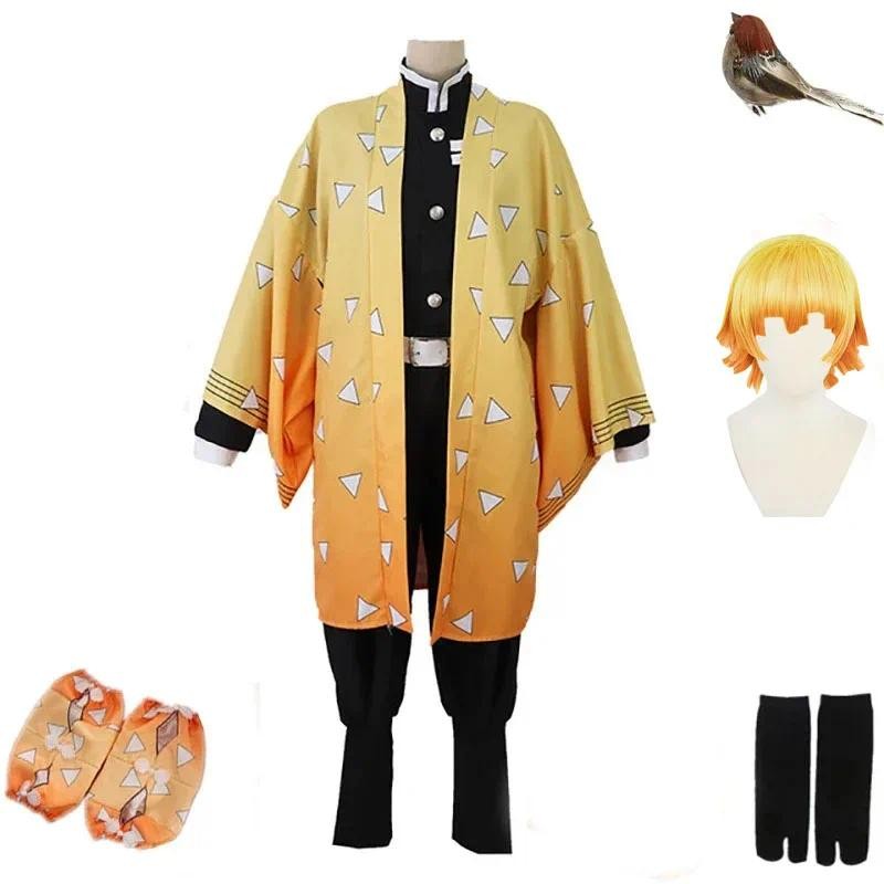 Adulto E Anime Demon Slayer Cosplay Traje Agatsuma Zenitsu Kimetsu No