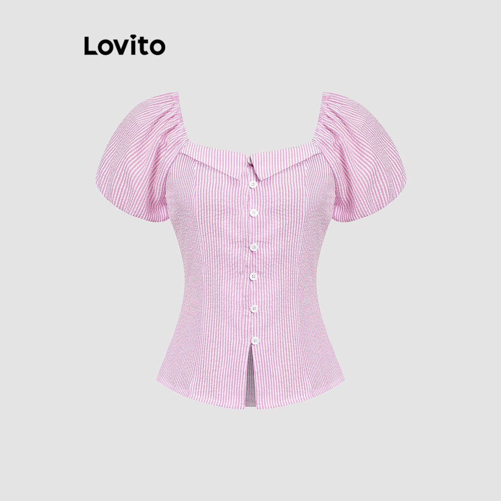 Lovito Blusa Listrada Fofa Es Para Mulheres L Ad Shopee