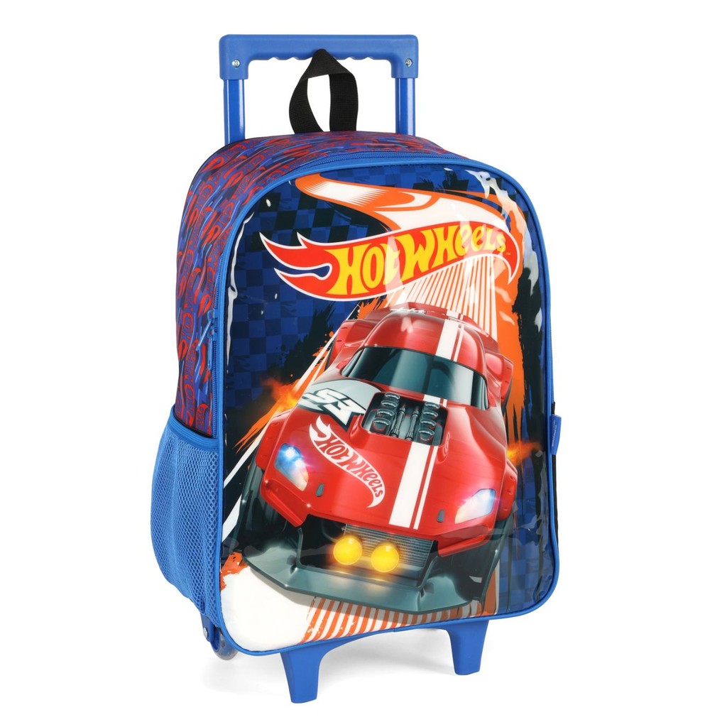 Mochila De Rodinhas Escolar Menino Bolsa Carrinho Hot Wheels Shopee
